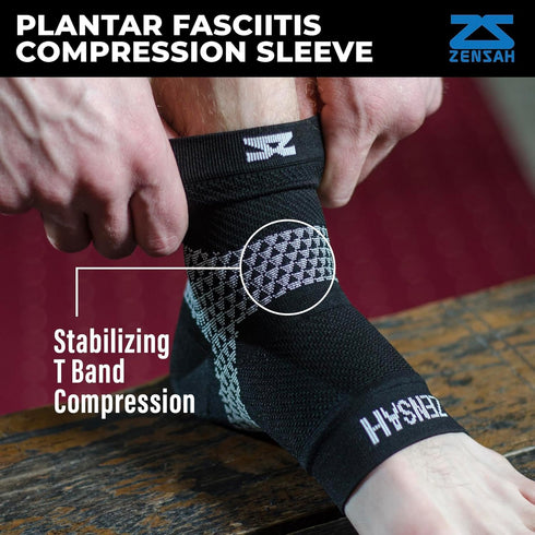 Zensah Compression Foot Sleeve for Plantar Fasciitis - Arch Support & Heel Pain Relief