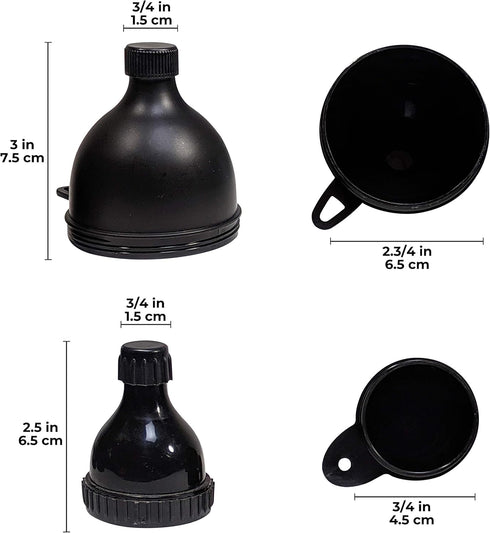 Small & Large 2-Pack Portable Protein Supplement Funnels, Easy & Mess Free Container for Pre-Workout, BCAA's, Protein