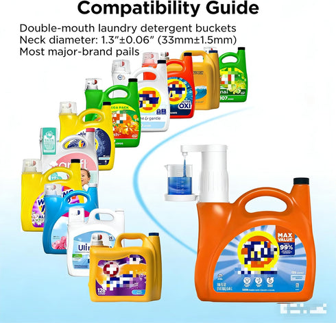 IMPORTANT! Measure FirstElectric Laundry Detergent Pump - Reusable Laundry Detergent Dispenser with Graduated Cup
