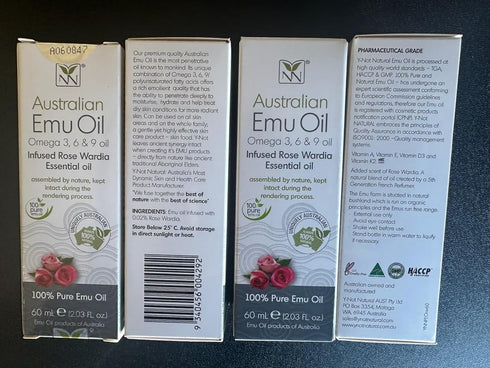 Y-Not Natural Ultra Pure Australian Emu Oil, Luxury Emu Oil 60 mL, Infused with Rose Wardia, Ultimate Moisturizer