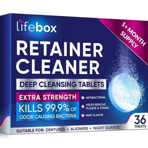 Retainer Cleaner Tablets - Denture Cleaning Tablets for Aligners, Retainers, and Night Guards (36 Tablets)