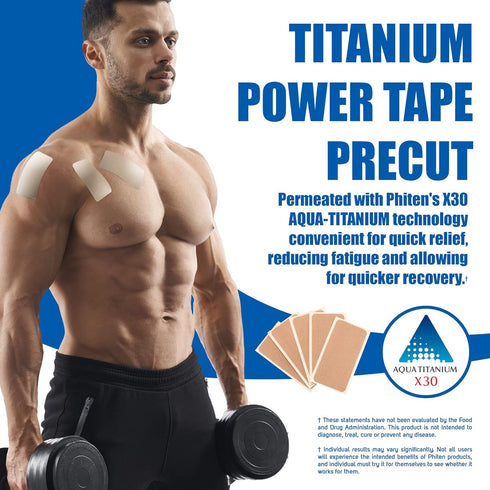 Phiten Precut Titanium Tape, Beige (15 Strips)