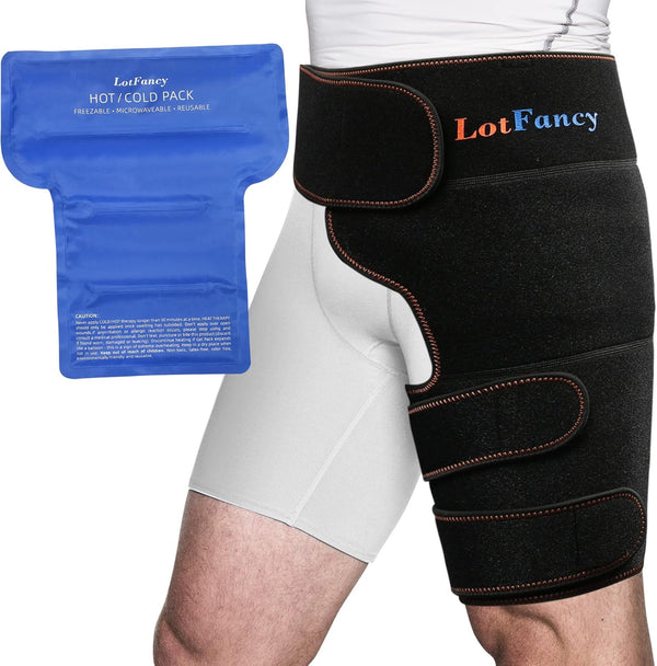 LotFancy Hip Brace with Hot Cold Pack, Gel Ice Pack Groin Wrap Support for Men and Women