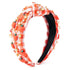 PANTIDE Thanksgiving Fall Jeweled Knotted Headband - Pumpkin Rhinestone Crystal Embellished Wide Top Knot Hair
