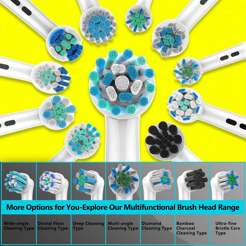 JDHAVMOS 12Pack Replacement Brush Heads with Dust-Protecting Cover, Professional Electric Toothbrush Heads Compatible