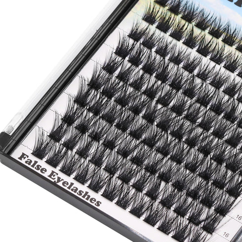 120pcs D Curl Individual Wide Stem Cluster DIY Eyelashes Extensions - Mixed Lengths for Dramatic Volume