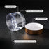 SATINIOR 24 Pieces Empty Clear Plastic Jars, Round Storage Containers for Beauty Products, 1 oz, Gold Lid