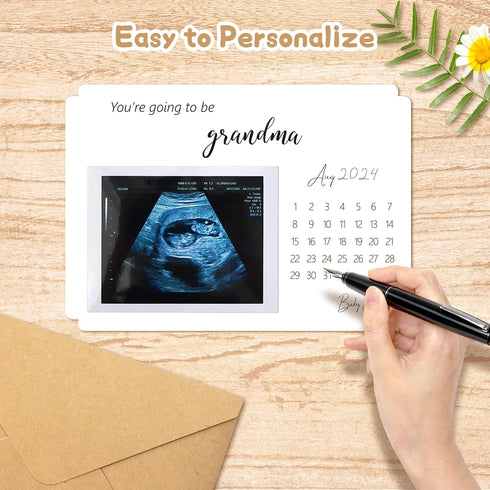 Set 2 Pregnancy Announcement for Grandparents, Grandparents Baby Announcement Ideas Card, Sonogram Picture Pregnancy