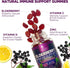 Immune Support Gummies with Elderberry Extract, Zinc & Vitamin C, 60 Gummies, Natural Vegan