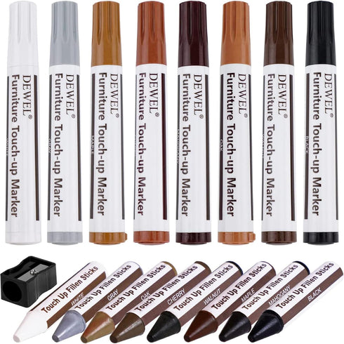 DEWEL Furniture Markers Touch Up, Upgrade Wooden Furniture Repair Kit, Premium Wood