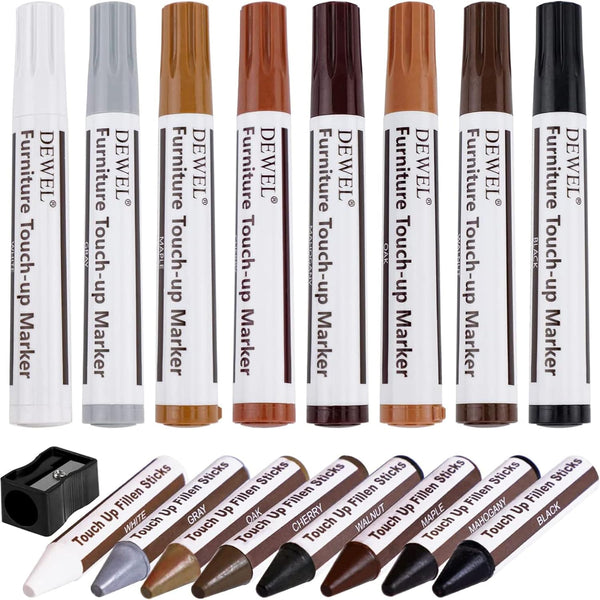 DEWEL Furniture Markers Touch Up, Upgrade Wooden Furniture Repair Kit, Premium Wood