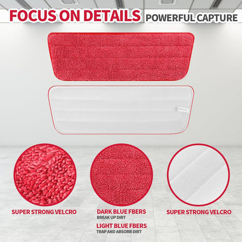 3 Pack Microfiber Reusable Mop Pads for Bona Mop: Wet/Dry Floor Cleaning Refill Mop Pads, Machine Washable