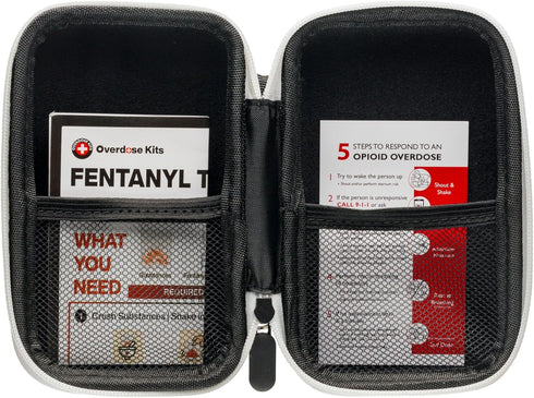 Opioid Overdose Prevention Kit Case for Naloxone and FYL Drug Test Strips | Compact Design for Easy Carry and Storage | (Naloxone and FYL Drug Test Strips not Included) (Single, Black)