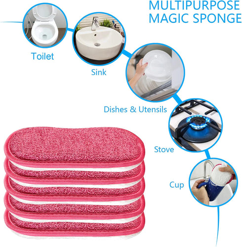 Non Scratch Kitchen Dish Sponge Scrubber, Reusable Washable Heavy Duty Pads for Cleaning Sink and Pans