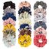 Velscrun 20 Pcs Floral Plaid Solid Color Scrunchies, Hair Accessories for Girls Women, Bulk Hair Ties