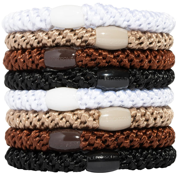 L. Erickson Grab & Go Pony Hair Ties, Neutral, 8 Pack Hair Accessories for Women
