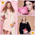 Kajaia 12 Pcs Preppy Makeup Bag with Zipper - Pink Smile Face Cosmetic Bag for Women
