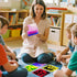 JUEOQOY 3+ 6" (6-Pack) Squishy Liquid Sensory Pads for Kids Ages Soft Glitter-Filled Tactile Pads for Squeezing, Desk