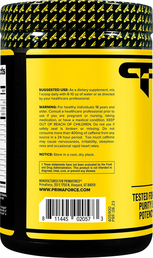 Primaforce Pre-Workout Complex Powder, Watermelon Candy, 30 Servings, Fitness Supplement
