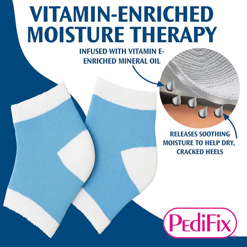 PediFix Visco-GEL Heel Sleeves – Moisturizing Gel Socks for Dry, Cracked Heels & Calluses, 1 Pair