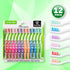 Extra Firm Toothbrush Set for Adults, Travel Toothbrush Kit, Hard Multicolor Denture Brush, 12 Pack
