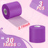 BBTO Athletic Pre Wrap Tape for Hair, 3 Pieces Foam Underwrap Tape, 2.75 Inch x 30 Yards, Purple