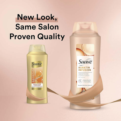 Suave Professionals Smoothing Conditioner, 28 Ounce (Pack of 4) | Keratin Infusion for Dry Hair, 48-Hour Frizz Control