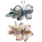 Womens Hair Barrettes - Copper Wire Bride Hair Clips, Butterfly Wedding Head Piece, 2 Pack