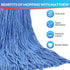 MATTHEW CLEANING 20oz 6Pack Cotton Floor Mop,Cotton Looped-Open String Heavy Duty String Mop Refills, Universal Headband Blend Mop,Mop Head Replacement for Home, Industrial and Commercial Use(Blue)