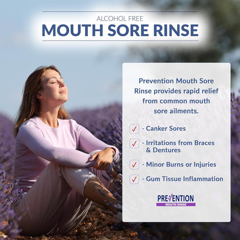 Prevention Mouth Sore Mouth Rinse, Canker Sore Treatment Mouthwash for Ulcers and Sores, 16 oz, 2 Pack
