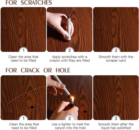 Set 17 DEWEL Furniture Markers Touch Up, Upgrade Wooden Furniture Repair Kit, Premium Wood Scratch Repair Markers