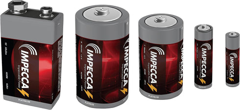 Impecca 12 Pack 9 Volt Batteries Ultra Long Lasting High Performance Leak-Resistant 9V Battery