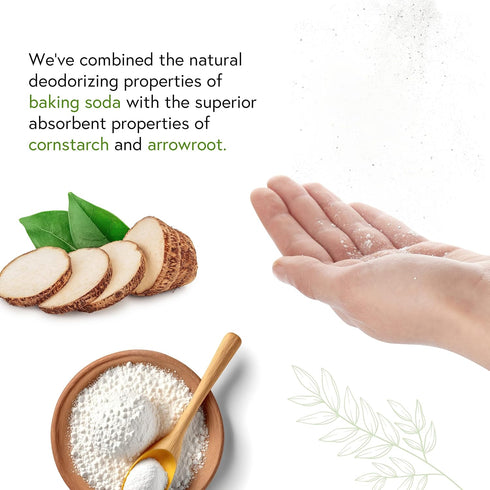 Honeybee Gardens Unscented Deodorant Powder for Men, Talc-Free, Vegan, 4 oz