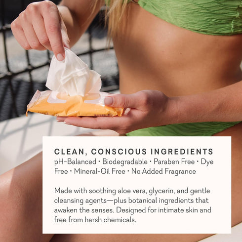 Tingling Intimate Wipes - Pure Romance Cleanse with Benefits