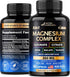 Magnesium Supplement 5 in 1 Complex 500 mg, Vegan, Natural, Non-GMO, 180 Capsules, Stress & Muscle Support