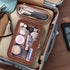 Travel Clear Makeup Bag with Brush Bag, Portable Waterproof Cosmetic Organizer Storage Bag for Women, Brown
