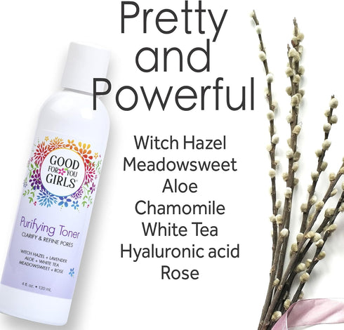 Good For You Girls Hydrating Toner for Face, Alcohol Free - Contains Aloe, Witch Hazel, Meadowsweet, Chamomile,