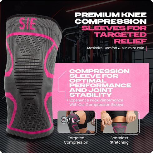 Special Essentials Knee Brace for Men and Women, 2 Pack Compression Sleeve for Knee Pain Relief, Ideal for Gym