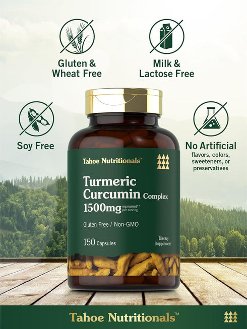 Turmeric Supplement 1500 mg | 150 Capsules with Curcumin Complex and Black Pepper, Non-GMO, Gluten Free