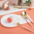 90pcs Gold Plastic Silverware with Pink Handle, Elegant Disposable Cutlery for Wedding, Party, Daily Use