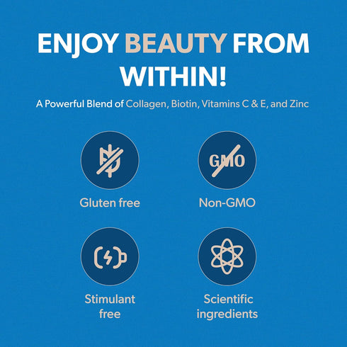Gummies 60 Gummies (30-Day BIOMA Hair, Skin & Nails Beauty - Supports Growth & Strength with Biotin, Collagen, Zinc