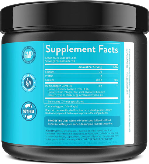 WellPath Renew Collagen for Women – Multi Collagen Peptides Protein Powder | Hydrolyzed Grassfed Bovine, Marine, & Chicken Collagen Peptides Supplement | Type I, II, III, V, and X, 11 oz