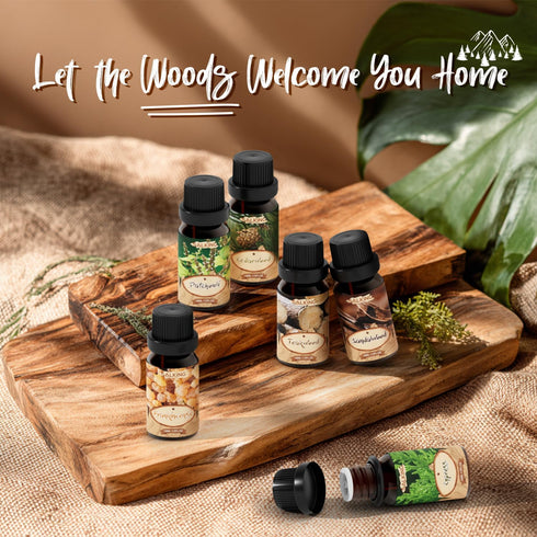 Set, SALKING Woody Essential Oils Gift Natural and Pure Aromatherapy Fragrance Oils for Diffuser, Humidifier, Massage