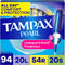 Tampax Pearl Tampons for Women Multipack, with LeakGuard Braid, Light/Regular/Super Absorbency, Unscented,