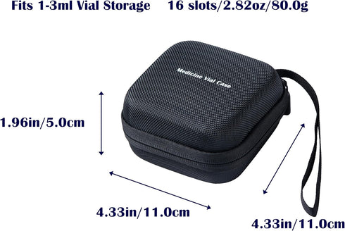 Moyite 16 1ml 2ml 3ml GLP-1 Slots, Peptide Case for Fridge, Fits Vials Storage for Peptide, Insulin, Etc,with Hand