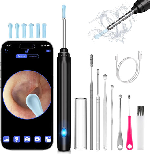 Ear Wax Removal Kit with Camera - 1269P HD Otoscope, Ear Cleaning Kit with Lights and 6 Ear Picks for All Ages