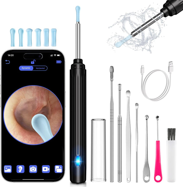 Ear Wax Removal Kit with Camera - 1269P HD Otoscope, Ear Cleaning Kit with Lights and 6 Ear Picks for All Ages