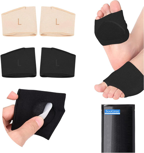 2 Pairs Ball of Foot Cushions - Soft Comfortable Metatarsal Sleeve Pads with Gel Pads for Foot Pain Relief for Women