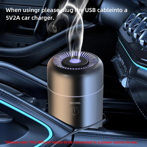 Car Aromatherapy Diffusers for Essential Oils, Mini USB Air Scent Humidifier for Home & Office