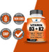 American Standard Supplements Vitamin D3 5000 IU (125mcg) Plus K2 (MK7) 200mcg, 120 Capsules, Gluten Free